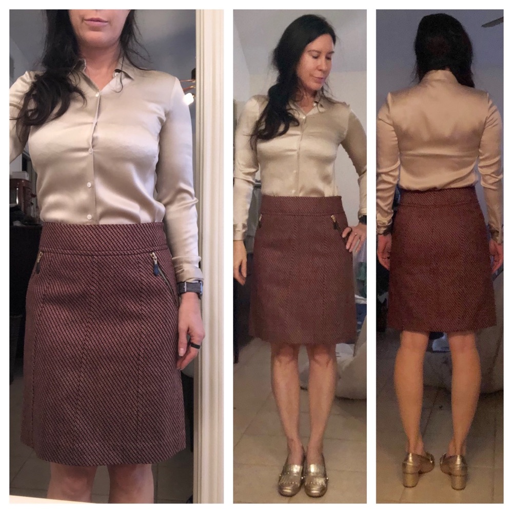Ann Taylor tweed skirt with zipper pockets